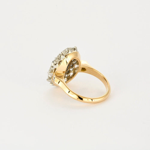 Bague 52 Bague pompadour saphir de 3 carats et diamants. 58 Facettes