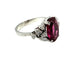 Bague 54 Bague vintage or blanc 18K, tourmaline rose et diamants 58 Facettes
