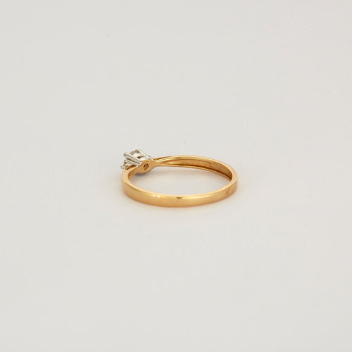 Bague 54 Solitaire or jaune et blanc diamants 58 Facettes 3131719