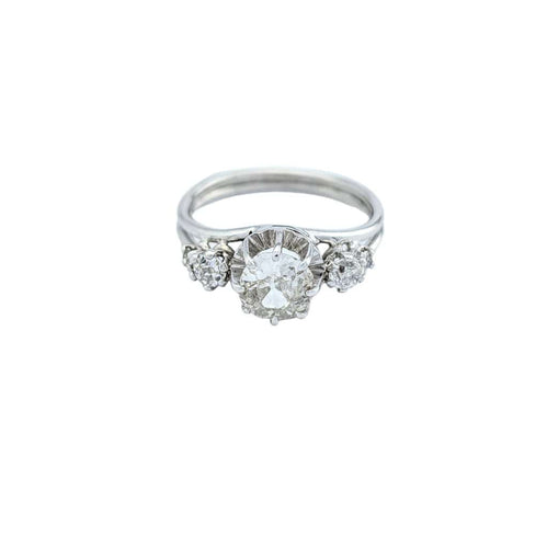 Bague 54 Bague en or blanc et diamants 58 Facettes 31885