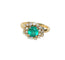 Bague 56 Bague Or Jaune Emeraude 1,52 Ct et Diamants 58 Facettes
