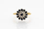 Bague 50 Yellow gold ring with diamonds and sapphires 58 Facettes 10323