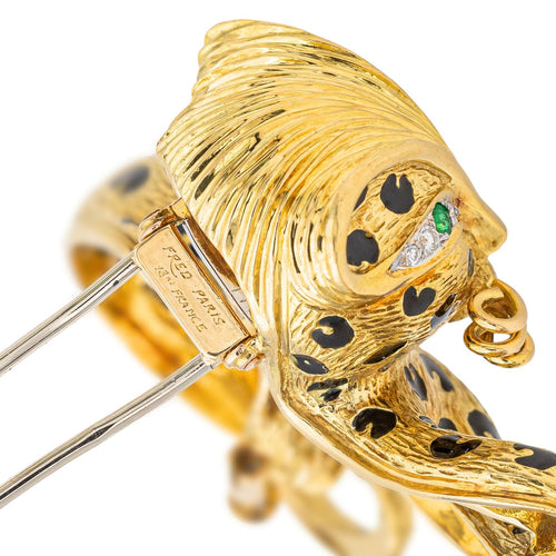 Broche Fred Broche Ombre Féline Or jaune Diamant, Emeraude 58 Facettes 2973901CN