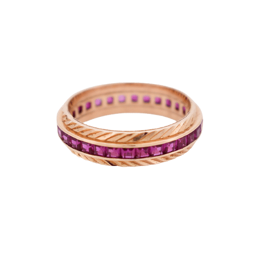 Bague 55 Alliance Or rose et Rubis 58 Facettes 41