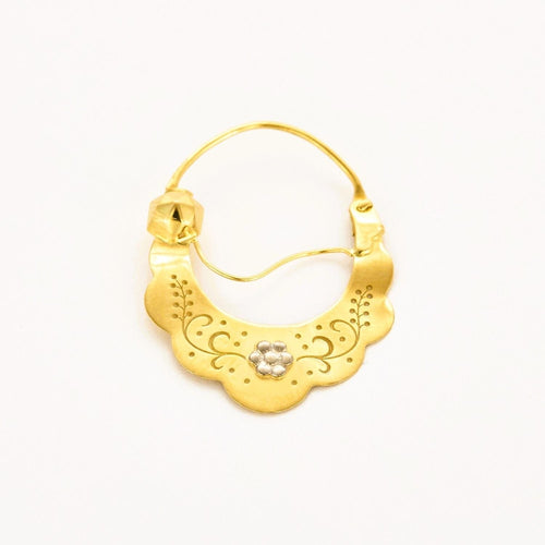 Boucles d'oreilles Boucles d'oreilles créoles savoyardes or jaune et blanc 58 Facettes