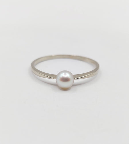 Bague 56.5 Bague Art Déco or blanc ornée d'une perle 58 Facettes A05394