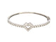 Bracelet bracelet jonc coeur serti 30 diamants 1.55ct t15 or blanc 18k 10gr 58 Facettes 267662