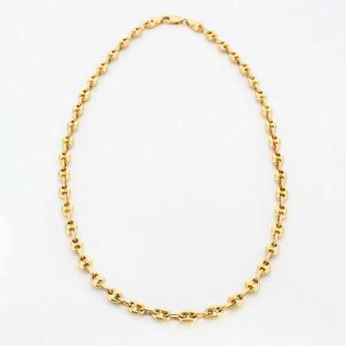 Bague Chaine Grains de café massive or jaune 58 Facettes