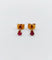 Boucles d'oreilles Puces d'oreilles vintage or jaune et rubis 58 Facettes B01014