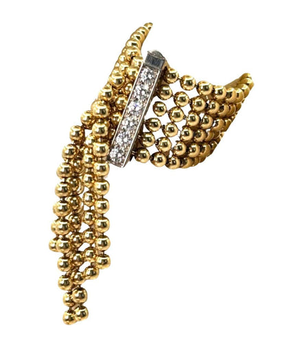 Bague CARTIER. Collection "Draperie de décolleté", bague 2 ors 18K et diamants 58 Facettes