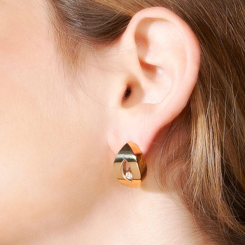 Boucles d'oreilles CHOPARD - Paire Boucles d'oreilles Happy Diamonds or jaune diamants 58 Facettes