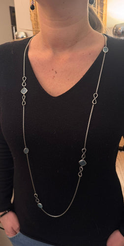 Collier David Yurman - Sautoir en argent et calcédoines 58 Facettes