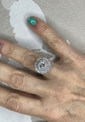 Bague 51 Bague diamants et platine, époque Art Déco 58 Facettes