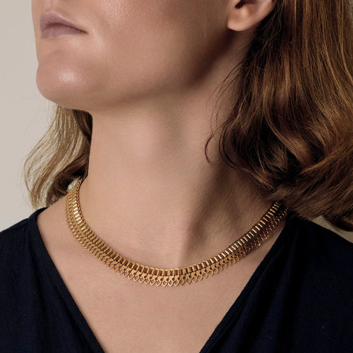Collana antica Maglia flessibile in oro 18k. 