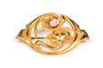 Broche Broche Art Nouveau en or jaune 18 carats sertie d'une perle 58 Facettes B436