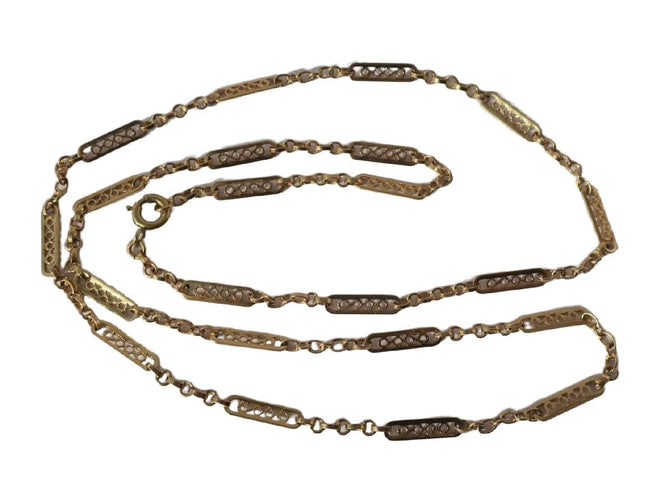 Collier Chaîne giletière collier ancien 58 Facettes