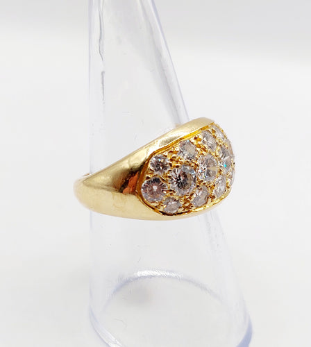 Bague 53 Bague jonc bombée or jaune et 2,20 carats de diamants taille brillant 58 Facettes A06334