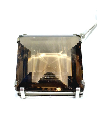 Pendentif Pendentif Quartz Fumé Et Argent 58 Facettes