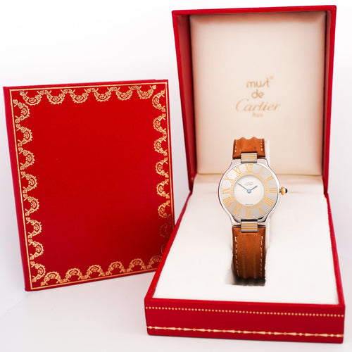 Montre CARTIER - Montre Must 21 - Cadran ivoire - Moyen modèle 58 Facettes