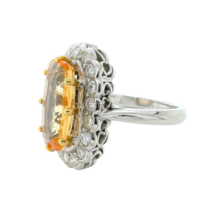 Bague 47 Bague vintage or blanc citrine 58 Facettes