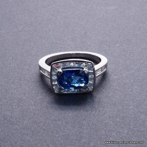 Bague 52 Bague saphir diamants 58 Facettes 1948