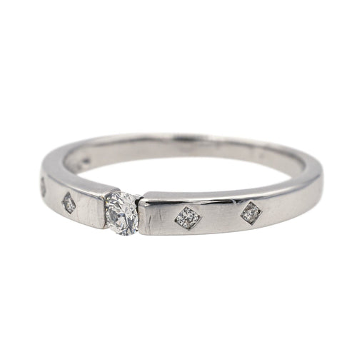 Bague 56 Bague Or blanc Diamant 58 Facettes 3904632CN