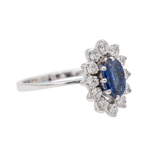 Bague 54 Bague Pompadour Or blanc Saphir, Diamant 58 Facettes 3282600CN