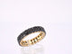 Bague 54 Bague d'éternité en or jaune avec diamants noirs 58 Facettes 2211