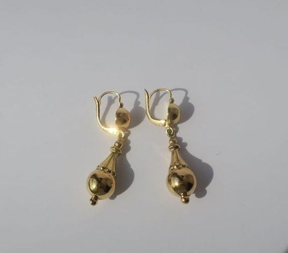 Boucles d'oreilles Boucles d’oreilles dormeuses pendantes deux ors XIXe 58 Facettes