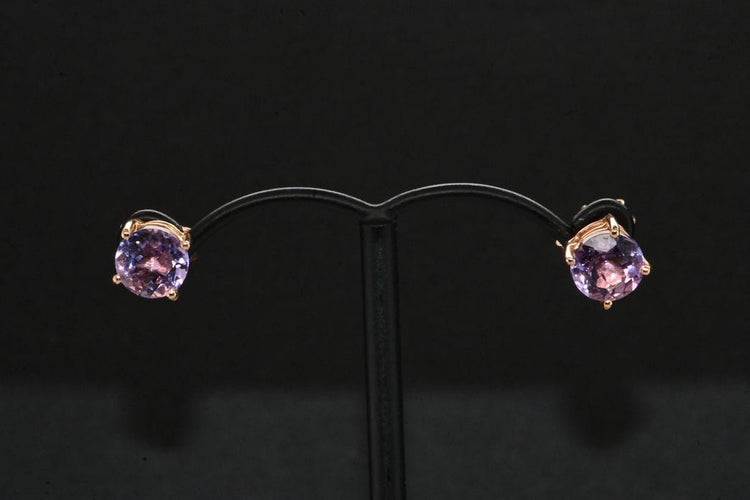 Boucles d'oreilles Boucles d'oreilles améthyste en or rose 58 Facettes