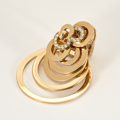 Boucles d'oreilles DEGRISOGONO - Paire de boucles d'oreilles en or rose et diamants 58 Facettes