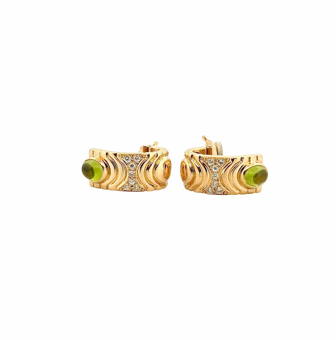 Boucles d'oreilles Boucles d’oreilles en or jaune , diamants et péridot 58 Facettes