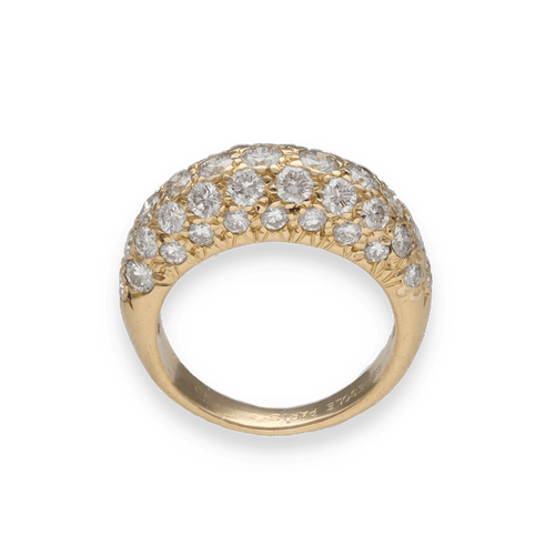 Bague 46 Bague jonc petit doigt en or jaune 18K avec 1,80 ct de diamants H-VS – Taille 46 58 Facettes