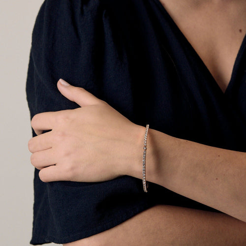 Bracelet Bracelet souple en or rose et diamants 58 Facettes JBR0012-16