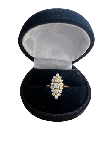 Bague 52 Bague marquise Or jaune et diamants 58 Facettes 3