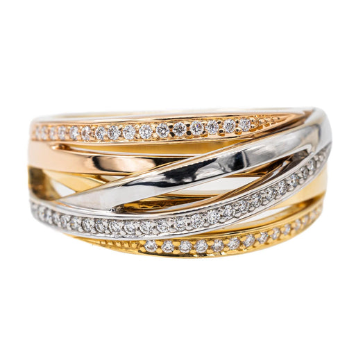 Bague 56 Bague Or jaune, Or blanc, Or rose Diamant 58 Facettes 2973882CN