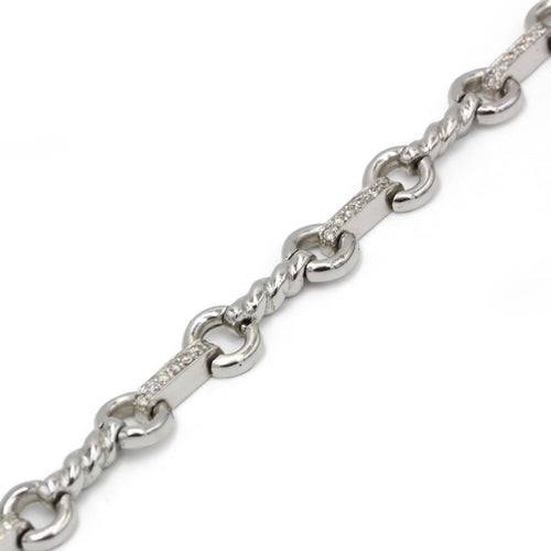 Bracelet Bracelet Torsadé - Or blanc & Diamants 58 Facettes 250473R