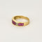 Bague 54 Bague jonc en or jaune, diamants et rubis de synthèses 58 Facettes CRE0100X9