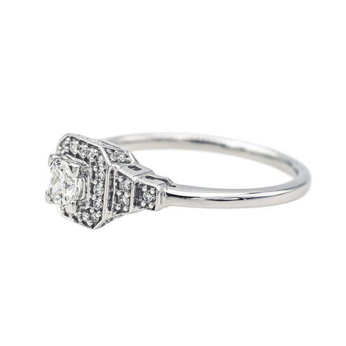 Bague 52 Mauboussin Bague Solitaire Un Automne 1930 n°2 Or blanc Diamant 58 Facettes 4098661RV