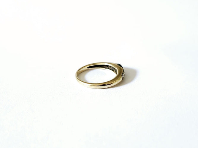 Gullring, safir og diamanter 