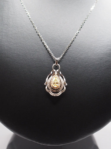 Collier Collier or bicolore et diamant jaune 0,5 ct 58 Facettes 226