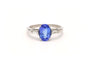 Bague 53 Bague contemporaine en platine sertie d'une tanzanite et de diamants 58 Facettes 22184