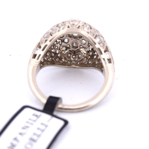 Bague 55 BAGUE ART NOUVEAU - OR BLANC 58 Facettes