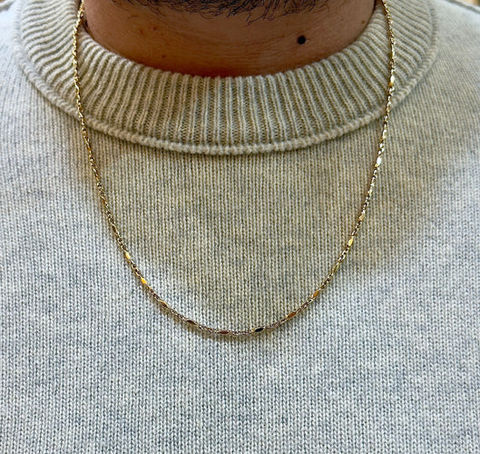 Collier Chaîne pour homme en or rose massif 18 carats 58 Facettes