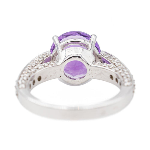 Bague 53 Bague Or blanc Améthyste, Diamant 58 Facettes 2845489CN