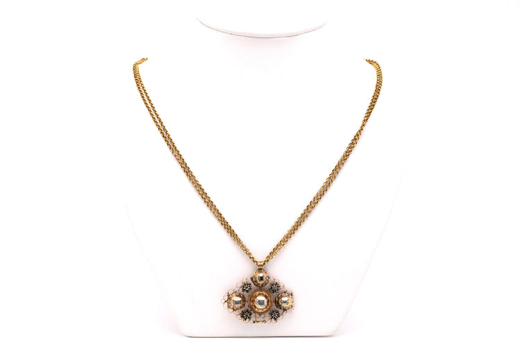 Collier Collier Napoléon III en or jaune 18 carats et diamants "taille" rose 58 Facettes B485