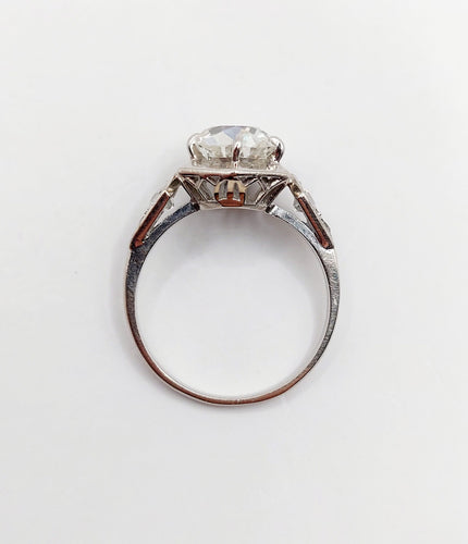 Bague 48.5 Bague solitaire Art Déco Platine diamant taille ancienne 1,70 carat (circa 1920) 58 Facettes A06291