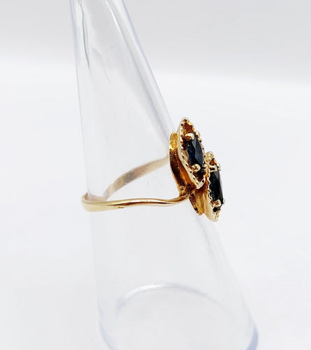 Bague 51 Bague vintage toi et moi or jaune, saphirs 58 Facettes A05847