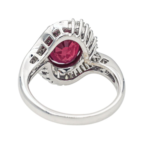 Bague 53 Bague Pompadour Or blanc Rubis, Diamant 58 Facettes 4169901RV