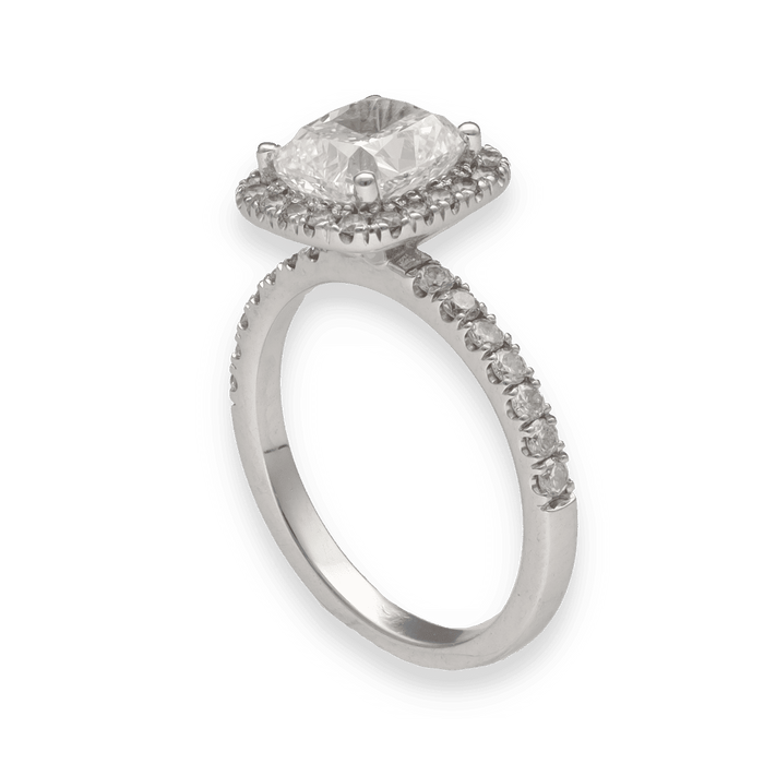 Bague 50 Solitaire diamant en or blanc 58 Facettes